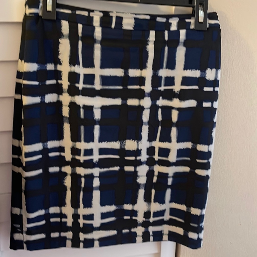 Banana Republic Abstract Plaid Pencil Skirt, NWOT